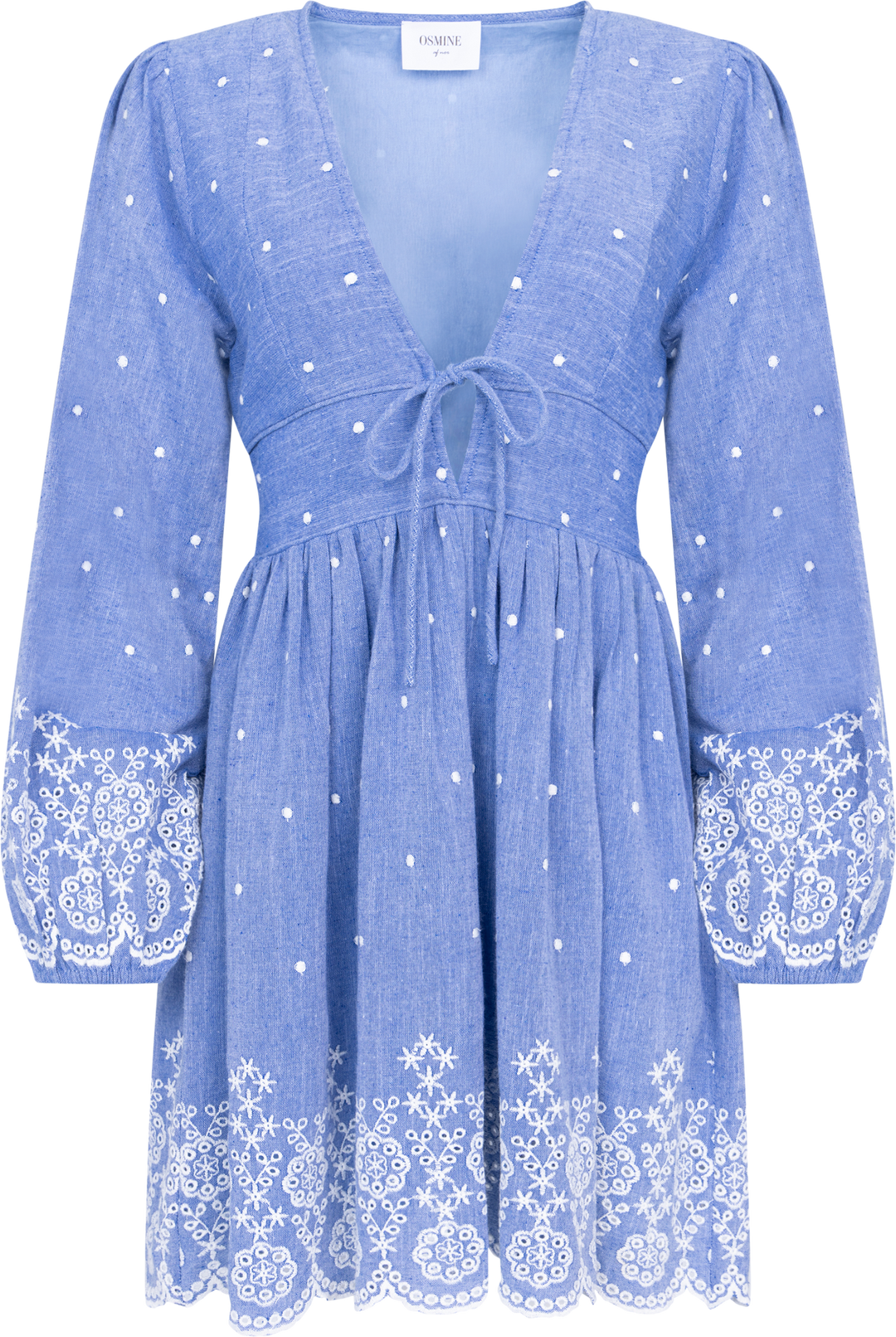 Runa Chambray Mini Dress - Blue