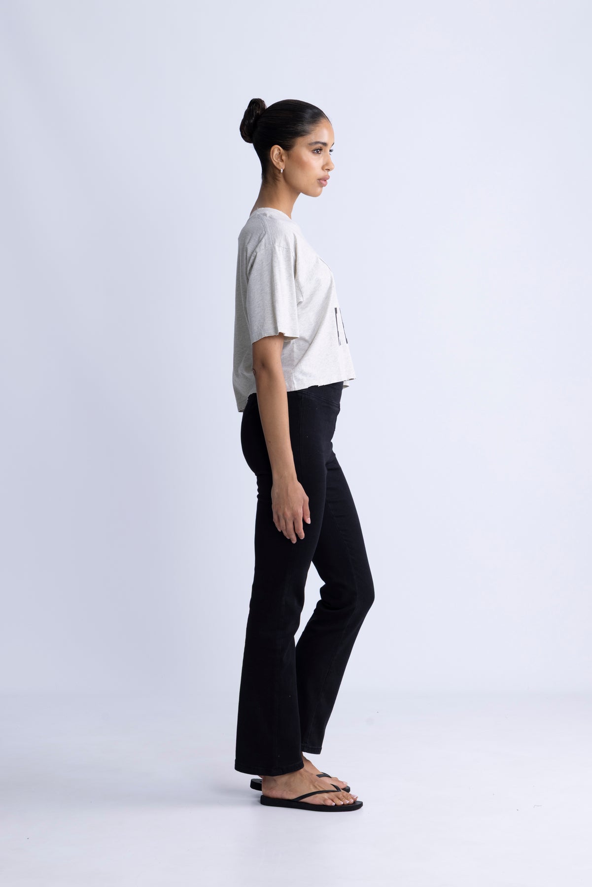 Johnny Cropped Tee - Grey