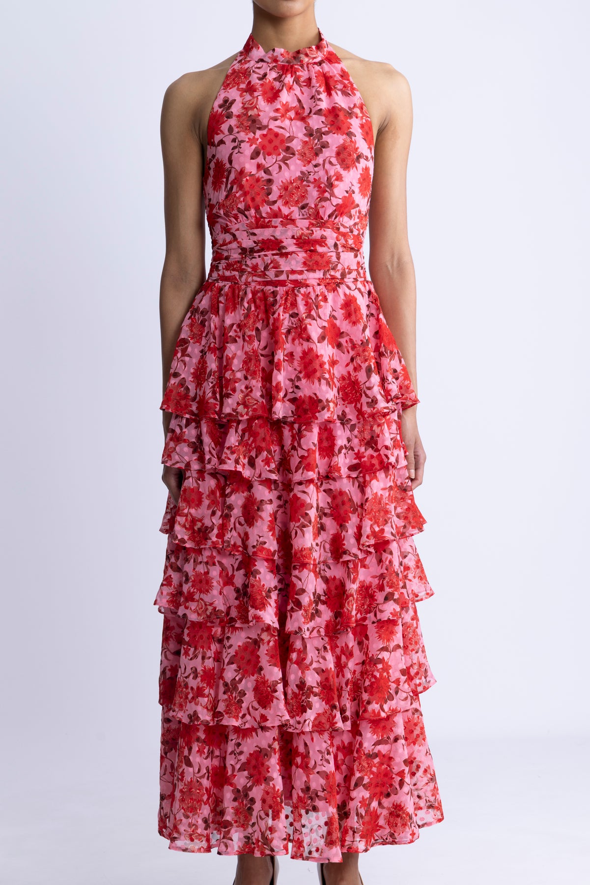 Ingalu Flower Dot Dress - Pink
