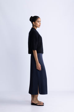 Andrea Knit Rib Cardigan - Black