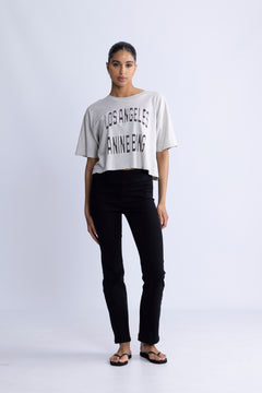 Johnny Cropped Tee - Grey