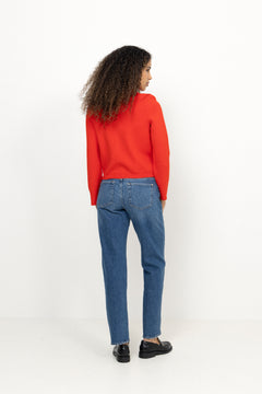 Yaselena Ls Knit Cardigan - Fiery Red