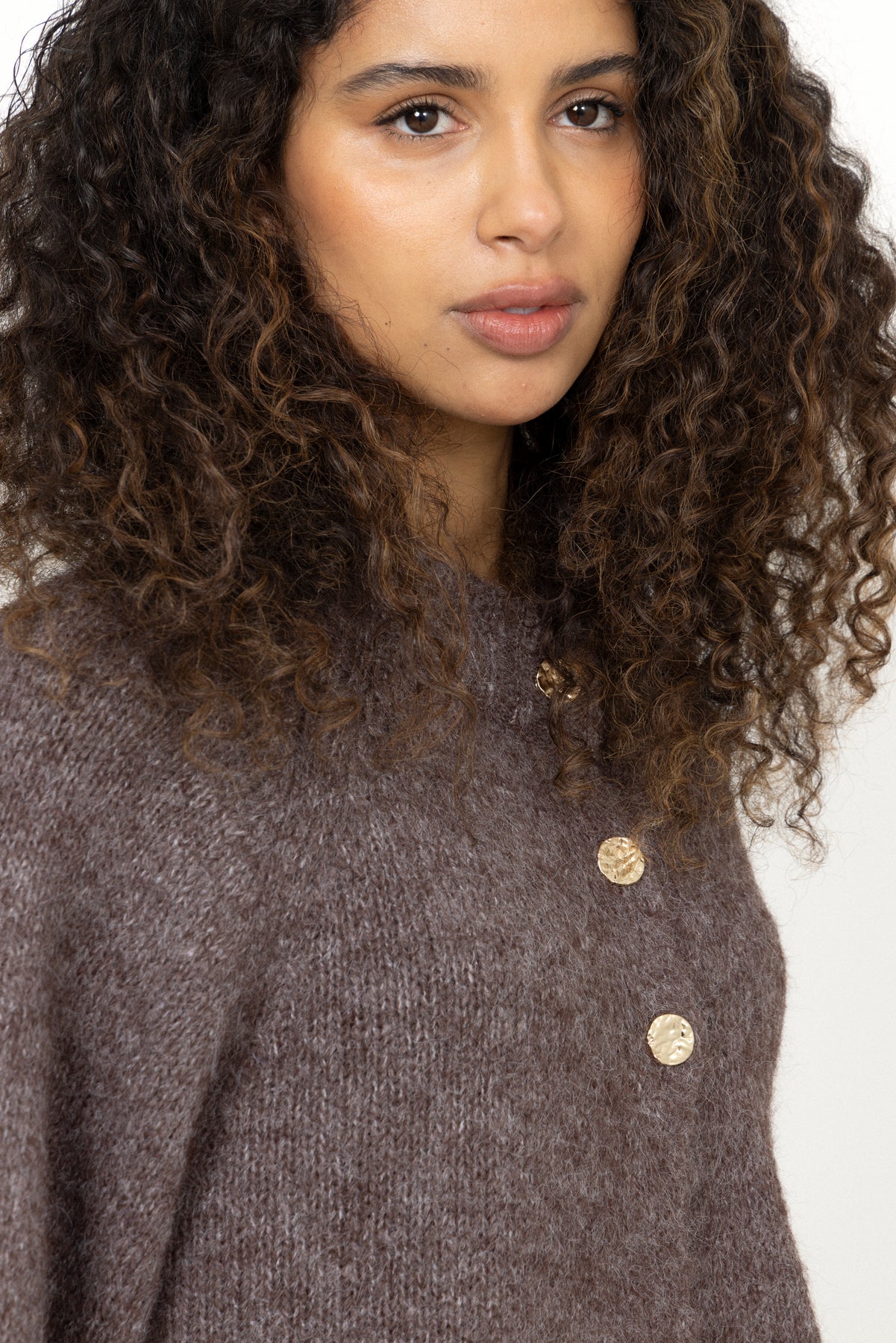 Benuta Fluffy Knit Cardigan - Light Brown