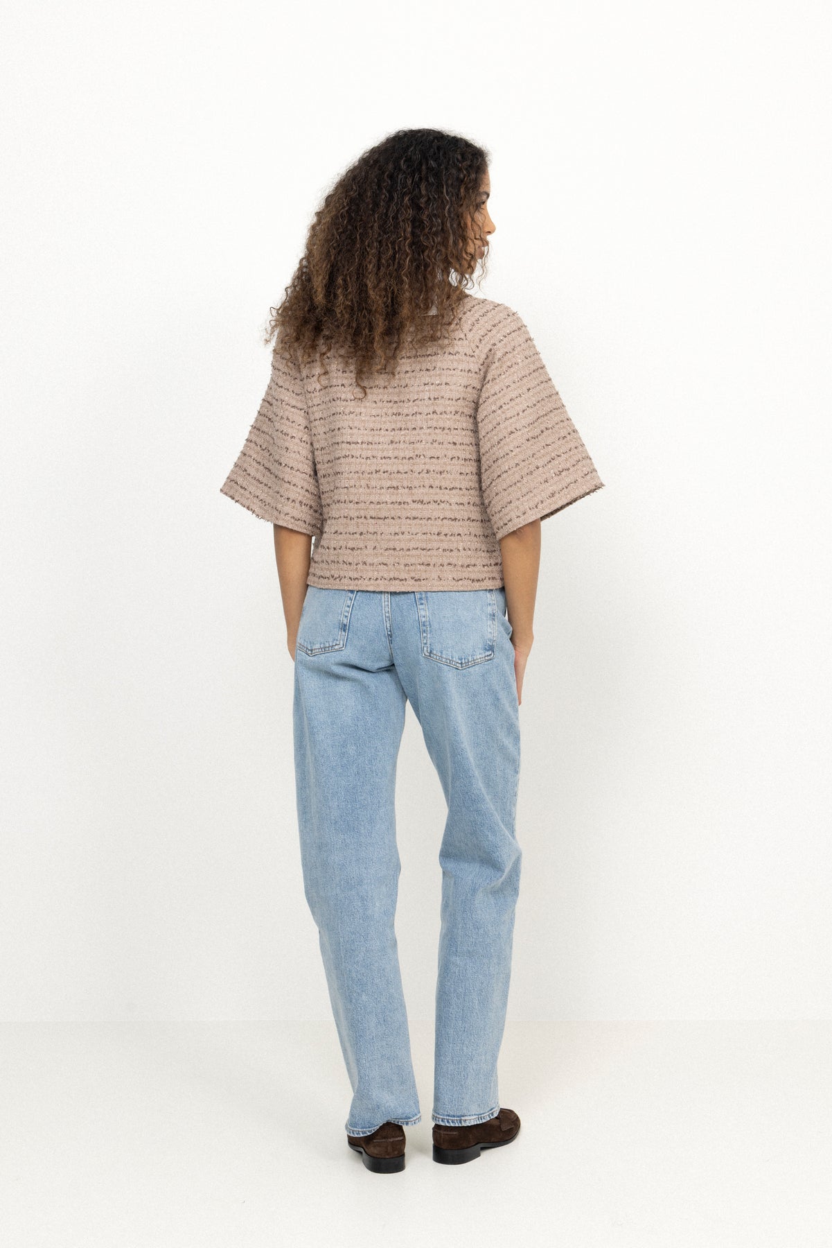 Rosella Boucle Mini Jacket - Taupe