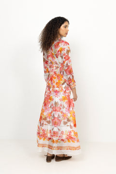 Zola Silk Linen Blouse - Coral
