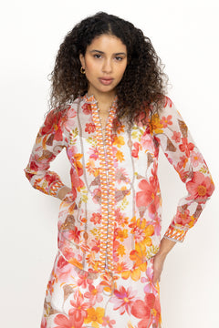 Zola Silk Linen Blouse - Coral