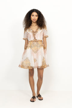 Micah Silk Linen Dress - Ivory