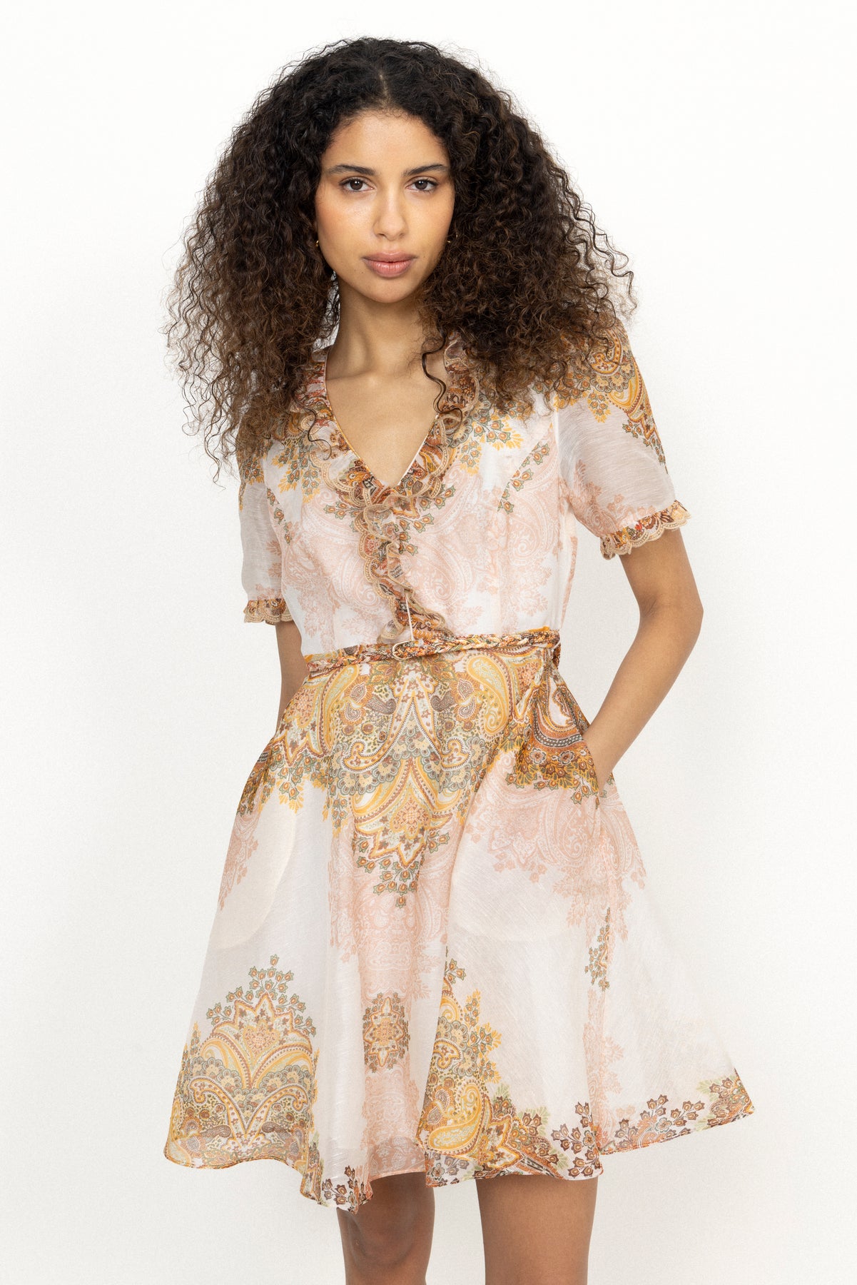 Micah Silk Linen Dress - Ivory