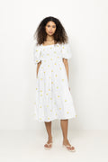 Cheri Fruit Dress - White/Yellow