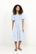 Cheri Fruit Dress - Light Blue/Yellow