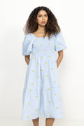 Cheri Fruit Dress - Light Blue/Yellow