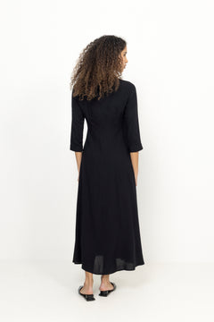 Yassavanna Long Shirt Dress - Black