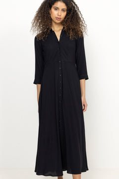 Yassavanna Long Shirt Dress - Black