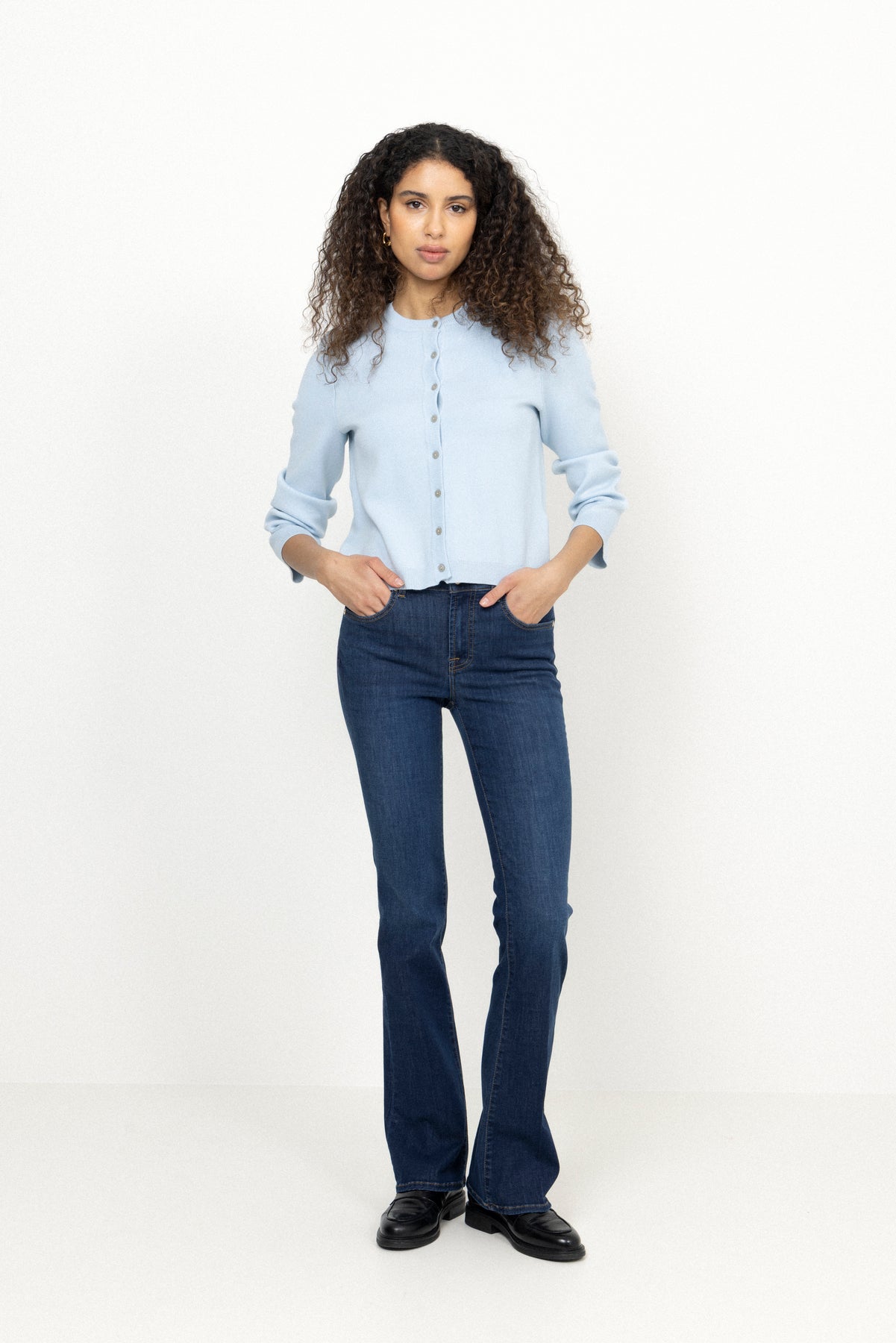 Yaselena Ls Knit Cardigan - Skyway