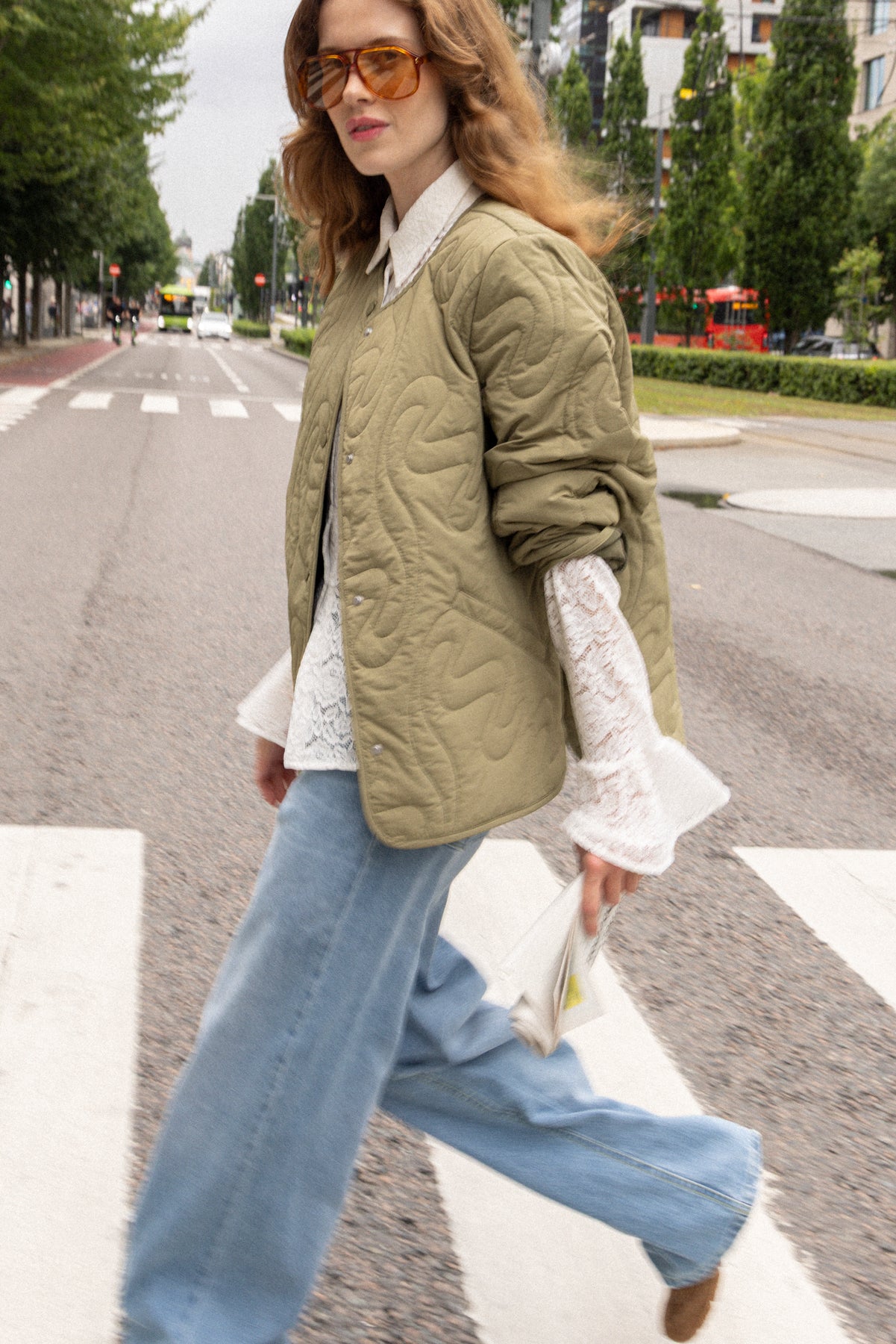 W. Light Padded Jacket - Lt. Green