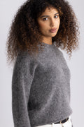 Sia Ras Ls Knit New O-Neck - Medium Grey Melange