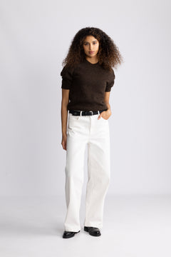 Lulu Ss Open Back Knit O-Neck - Delicioso