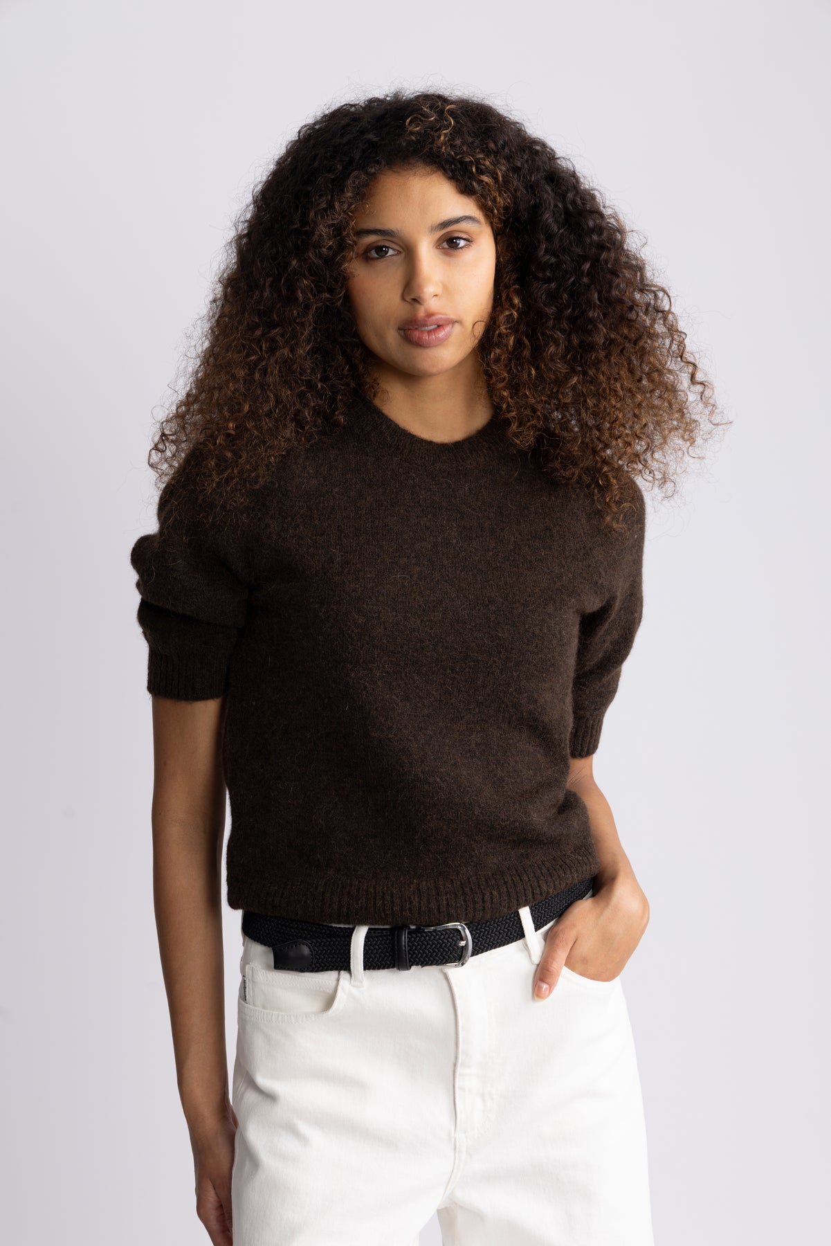 Lulu Ss Open Back Knit O-Neck - Delicioso