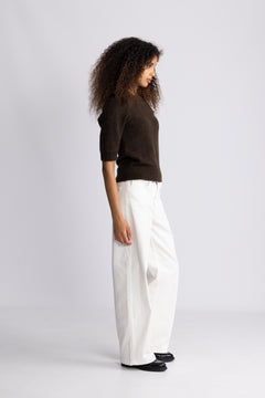 Lulu Ss Open Back Knit O-Neck - Delicioso