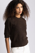 Lulu Ss Open Back Knit O-Neck - Delicioso