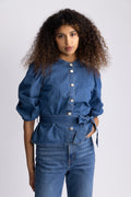 Rylan Elena 3/4 Shirt - Mid Blue Wash