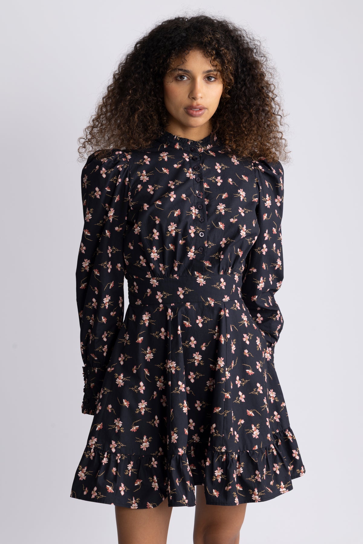 Poplin Mini Dress - Petals