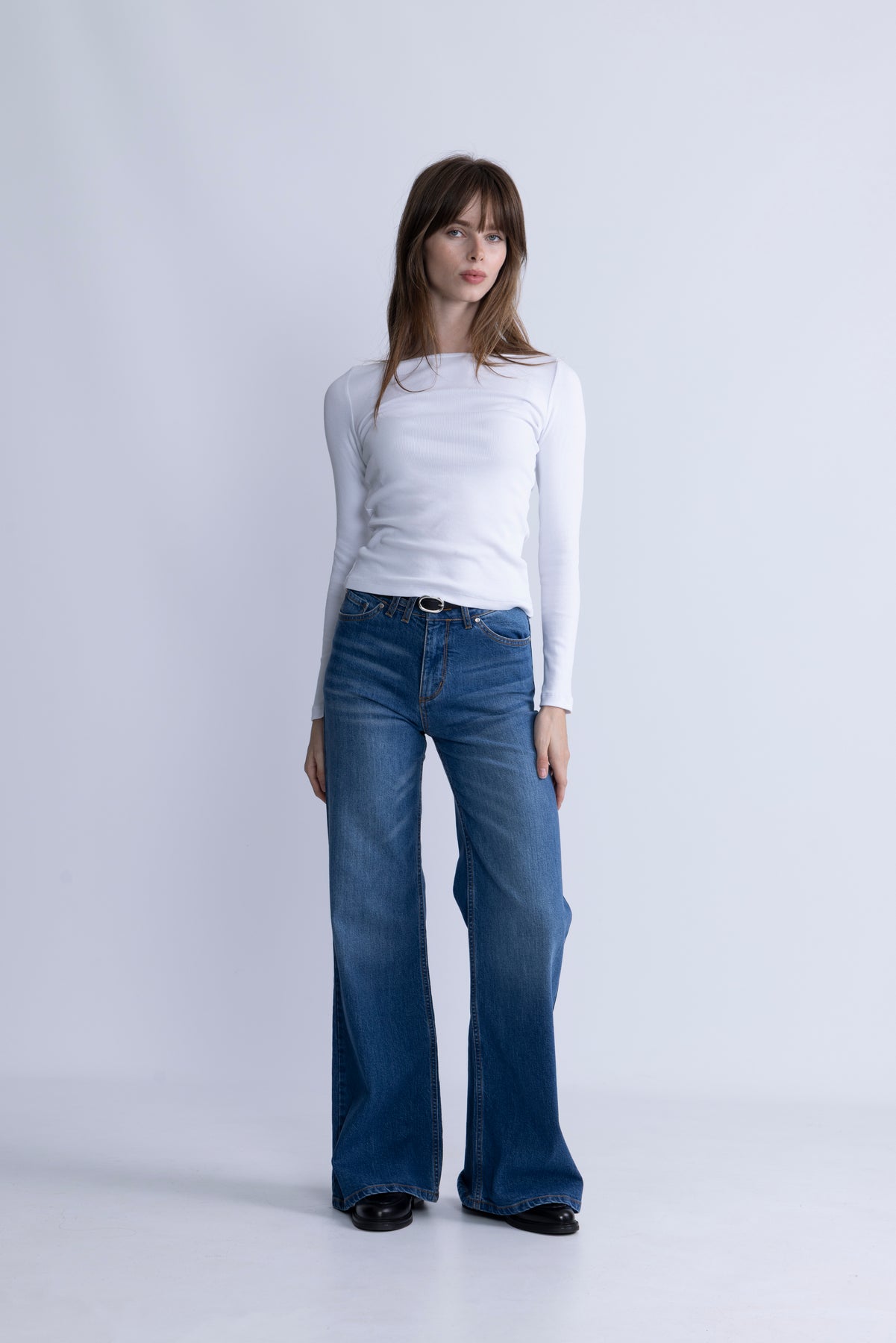 Irina Wide Leg - Medium Wash Blue Denim