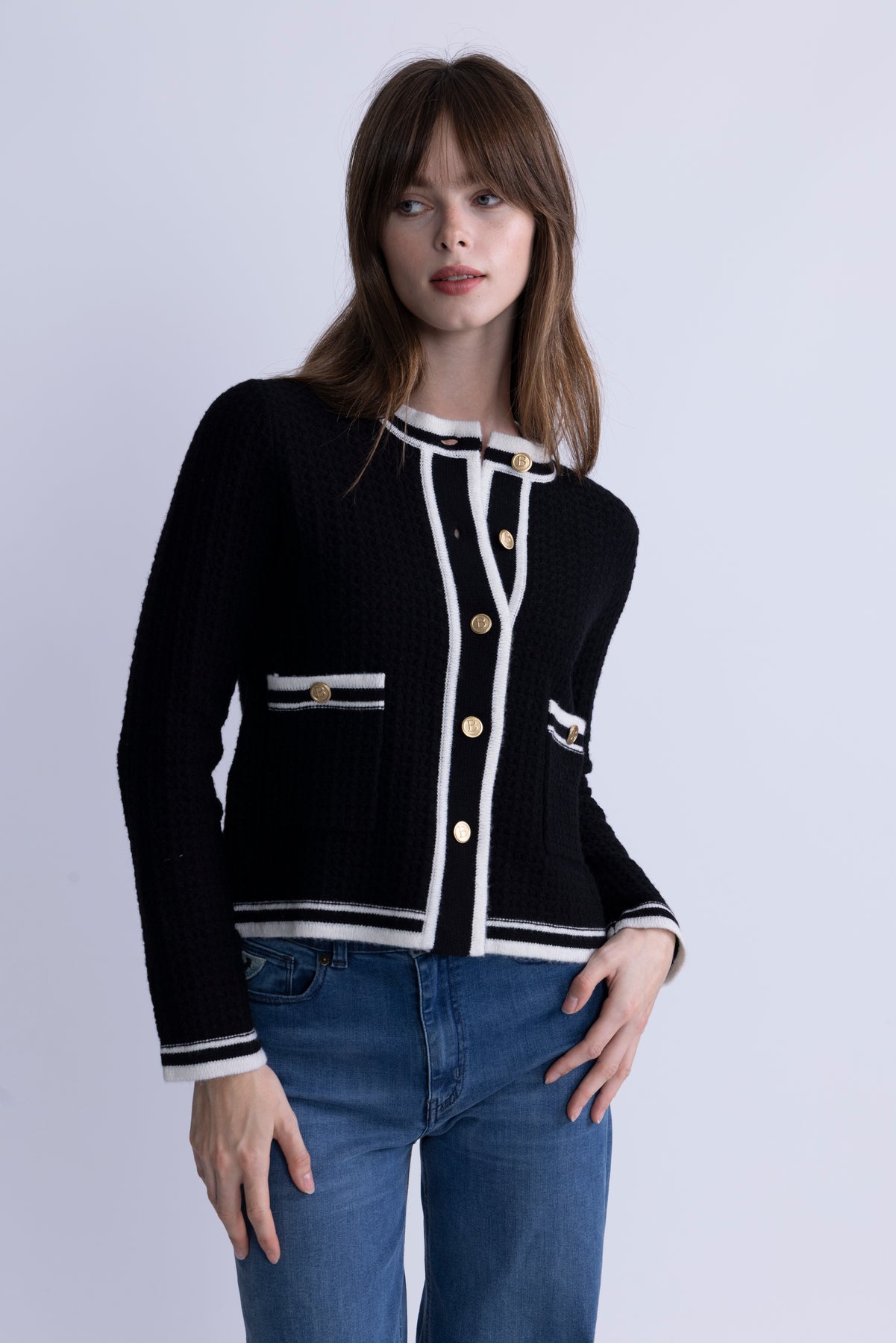 Gweneth Jacket - Black/Ecru