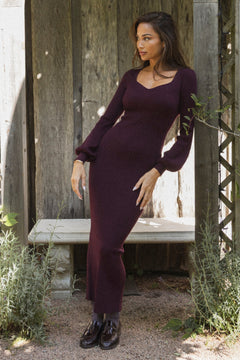 Janet Knit Dress - Burgundy