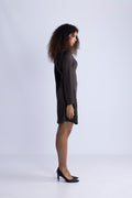 Tailor Ls Short Dress - Seal Brown