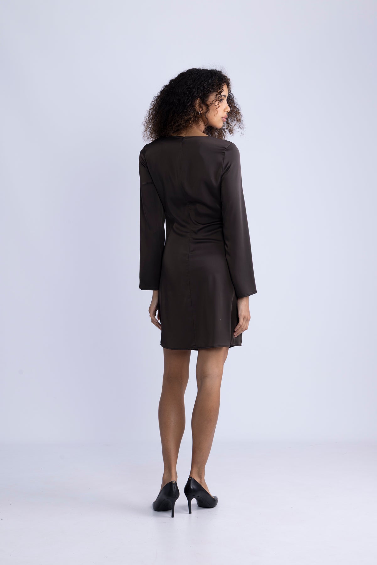 Tailor Ls Short Dress - Seal Brown