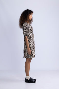 Kalani Vlora 2/4 Dress Aop - Humus Leo