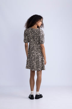 Kalani Vlora 2/4 Dress Aop - Humus Leo