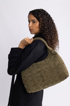 Big Dandy Braided Suede - Dark Olive W. Gold