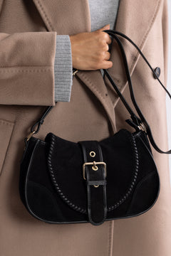 Maria Stitch Suede - Black W. Gold