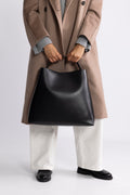 Stella Large Leather Bag - Black