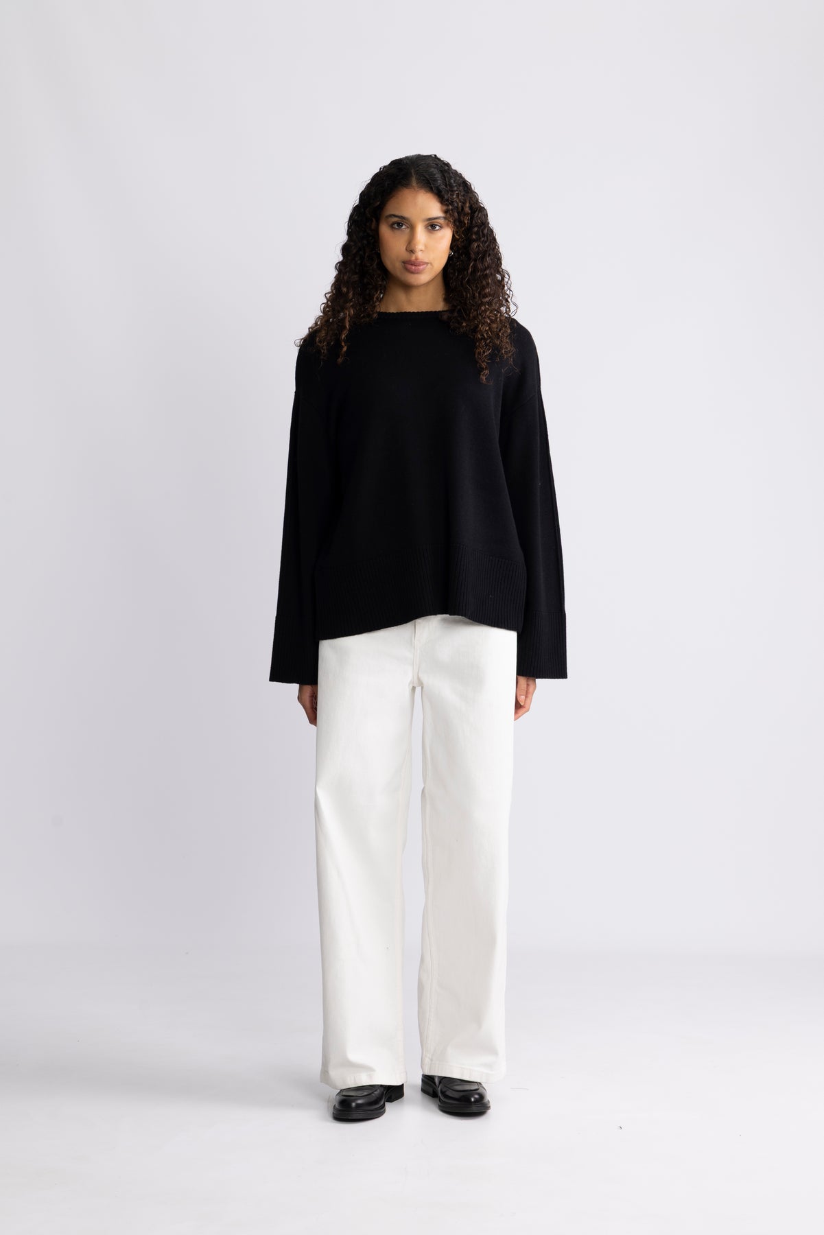 Yasbabette Ls O-Neck Knit Pullover - Black