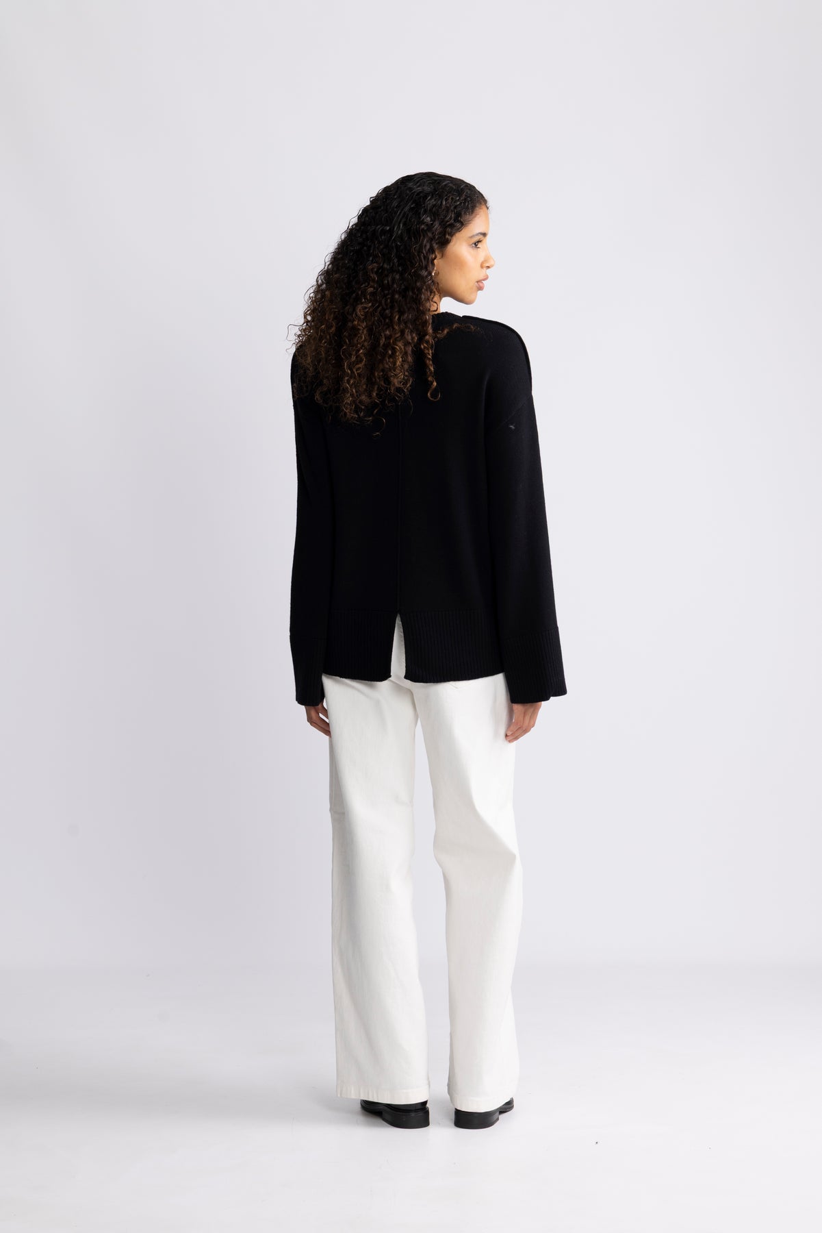 Yasbabette Ls O-Neck Knit Pullover - Black