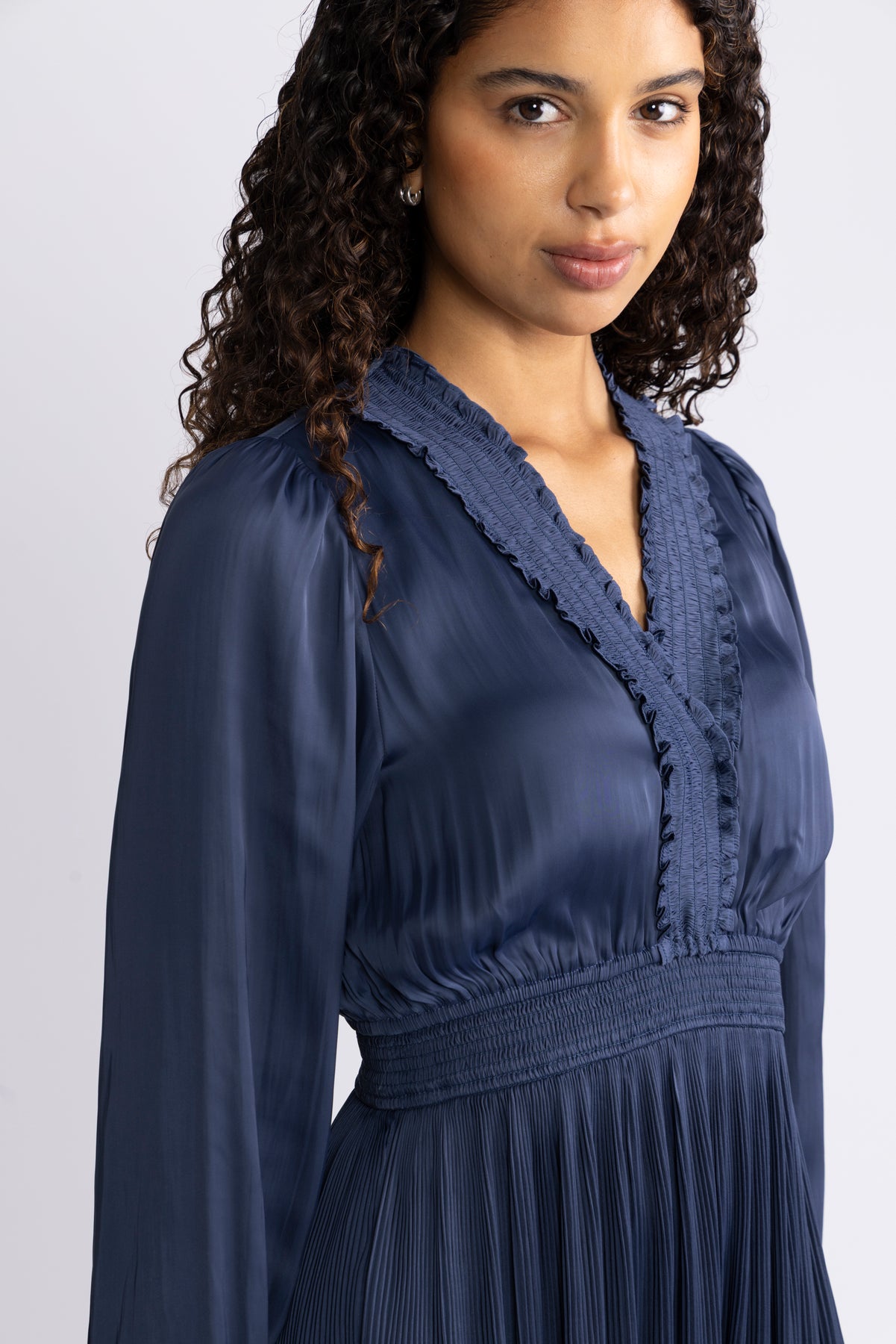 Alisson Solid Dress - Navy