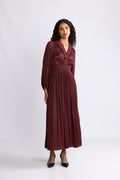 Alisson Solid Dress - Wine
