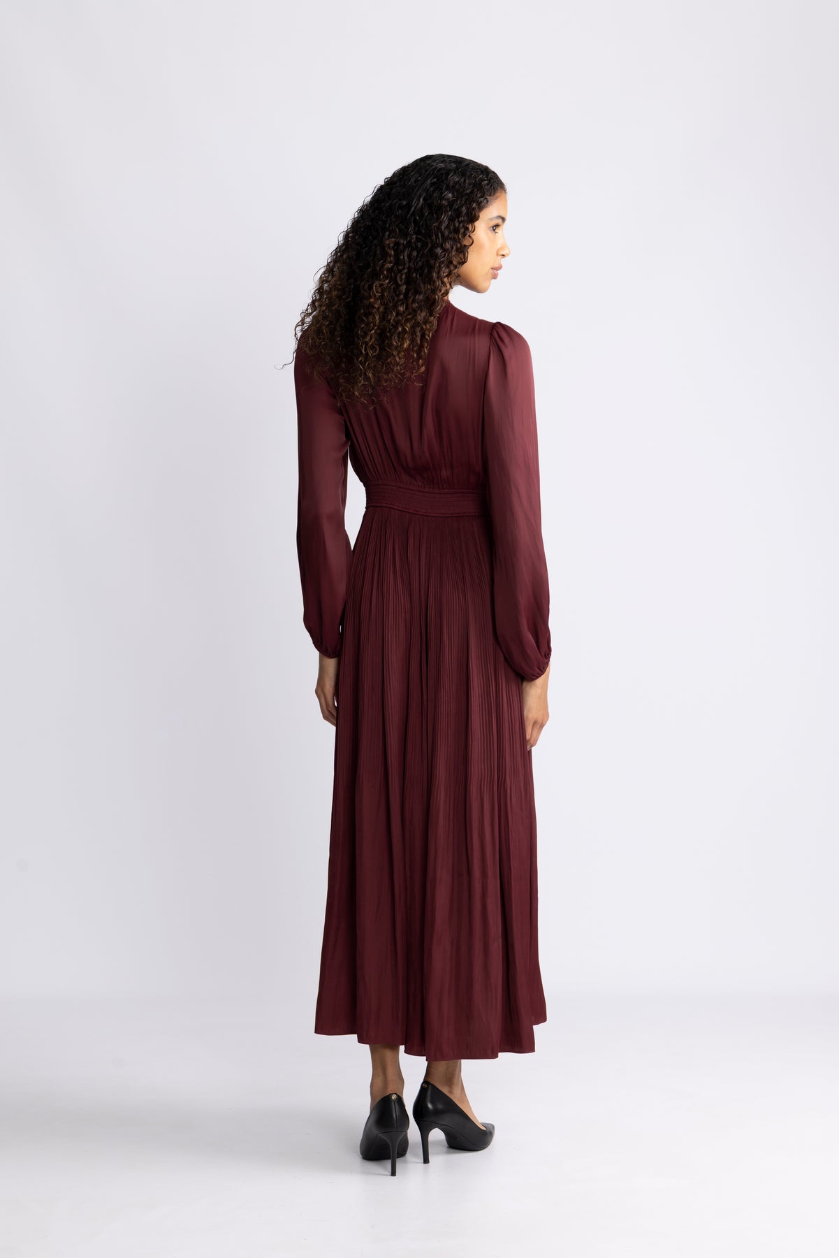 Alisson Solid Dress - Wine