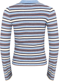 Marte Ls Stripe Polo - Blue