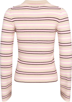 Marte Ls Stripe Polo - Pink