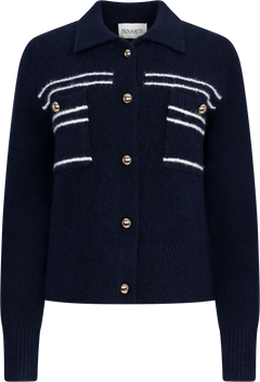 Lisa Stitch Pocket Cardigan - Navy