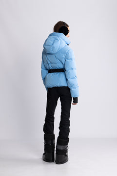 Emily Down Belt Jacket - Lt Blue