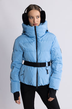 Emily Down Belt Jacket - Lt Blue