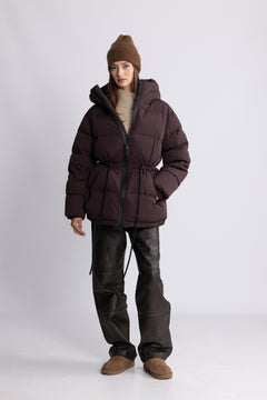 Pernille Down Puffer Jacket - Brown