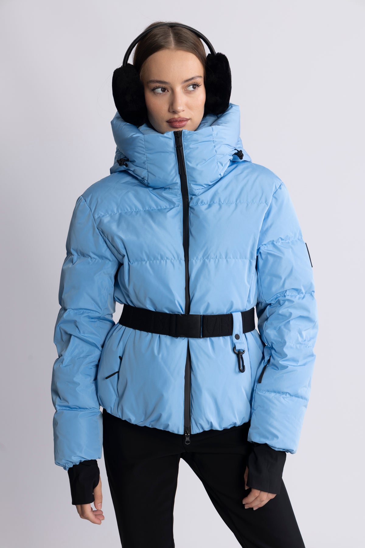 Emily Down Belt Jacket - Lt Blue
