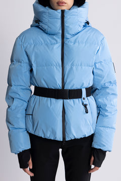 Emily Down Belt Jacket - Lt Blue