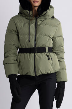 Emily Down Belt Jacket - Green